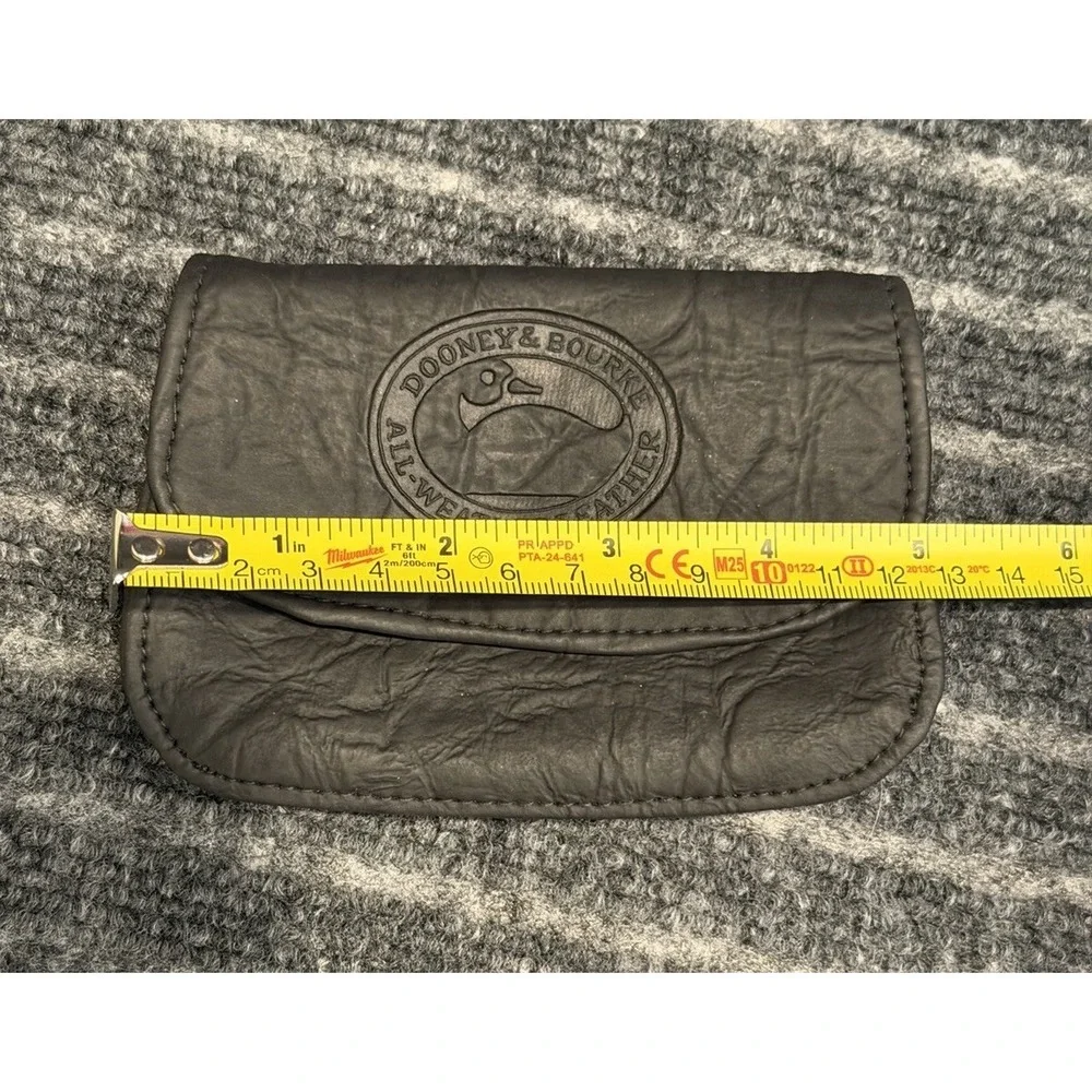 Dooney & Bourke All Weather Leather Small Black Purse Coin Wallet Pouch Vintage